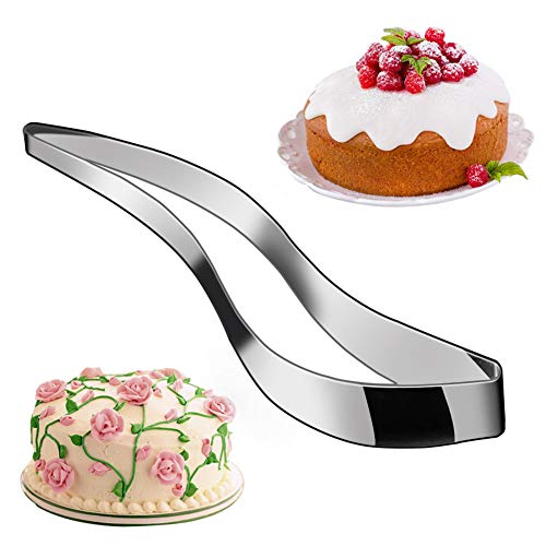 Stainless Steel Cake Slice Cake Pie Pastry Server One-Hand Design Cake Cutter Easy to Use Slicer Pie Knife Cake Lifter Tools Kitchen Utensils Plastic Gadget Perfect Presentation Cake (Bright silver)
