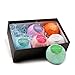 Relax Recover Bomb Set for Women Kids Toddlers - 100% Natural - 6 Large Organic Vegan with Essential Oils Luxury Gift Pack or Home Spa Blue Lavender Pink Rose White Jasmine in one Beautiful Box