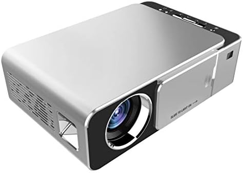 DUANDETAO T6 3500ANSI Lumens 1080P LCD Technology Mini Portable HD Theater Projector, Support HDMI, AV, VGA, USB(Red) Full HD Portable (Color : Silver)