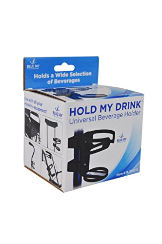 Blue Jay Hold My Drink Universal Beverage Holder, Use With All Your Mobil Equipment, Holds A Wide Selection Of Beverages Just Attach and Adjust, No Tools Required, Black, Non-Slip Strip, Flexible