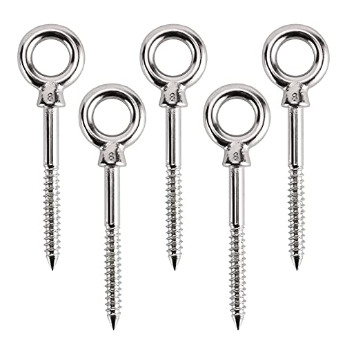 Stainless Steel Eye Screws, Durable Eye Hooks Screw in Heavy Duty, Eye