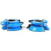Amana Tool SC642 2Piece Carbide Tipped 3-Wing V Paneling Shaper Cutters Woodworking, 2-3/4 Dia x 1 x 45 Deg x 1/2 &amp; 3/4 Bore Set for 1 Material