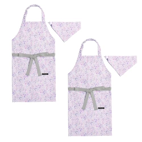 COLORFUL CANDY STYLE 子どもエプロン (130～160cm) フローラルミスト 2枚セット 女の子 かわいい 子供用 子供 こども エプロン 三角巾 セット ゴム キッズエプロン おしゃれ 幼児 小学生 かわいい 小学校 N1253732-BTR