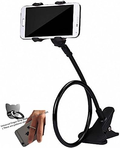 Cell Phone Holder,Flexible 360 Cool Universal Smartphone Stand,Lazy Bracket,Gooseneck Universal Stand,Flexible Long Arms Clip mount for Cell 3.5-6.3"etc.in office bedroom Kitchen desktop (Black)
