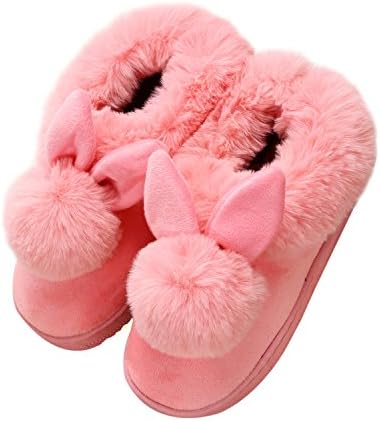 YOWOO Soft Plush Warm Bedroom Indoor Non Slip Slippers For Women Cute Bunny Style