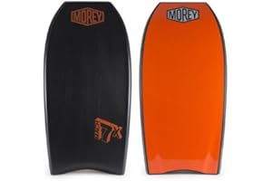 BZ BODYBOARDS Morey Mach 7X 41.5-42.5" Bodyboard - Choose Size and Color (Black/Orange, 41.5")