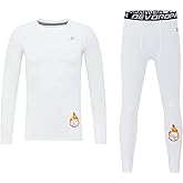 DEVOROPA Youth Boys Fleece Lined Compression Shirts & Pants Kids Girls Thermal Underwear Set Athletic Tops Leggings Baselayer