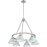 Golden Lighting 3306-6 PW-DB Orwell - 6 Light Chandelier-20.38 Inches Tall and 29 Inches Wide, Finish Color: Pewter, Shade Co