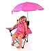 Redmon Beach Baby Kids Camp Chair with Carry Umbrella & Matching Tote Bag, Hot Pink
