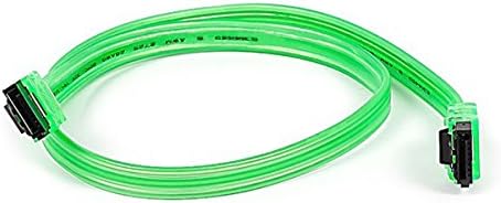eDragon 18inch SATA 6Gbps Cable w/Locking Latch - UV Green - 2 Pack, ED93653