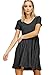 Annabelle Women's Comfy Short Sleeve Scoop Neck Empire Waist Mini Dresses with Pockets