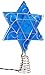 Kurt Adler UL 10-Light LED Silver and Blue Hanukkah Star Shimmer Treetop