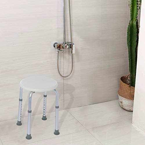 Bath Chair, Seat Non-slip Bathroom Chair Adjustable Height Medical Tool Assembly Spa Bathtub Shower Chair Shower Stool for Elderly Pregnant Handicap lkoezi (A, silver)