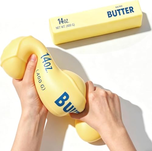 10in Giant Butter Squishy, Jumbo Big Butters 14oz Squeeze Stress Balls, Large Butter Stick Stress Relief Slow Rising Fun for Anxiety Relief Party Favors(1 PCS)