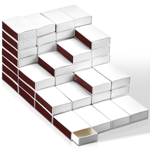 Threlaco 60 Pcs Blank Matches Containers DIY Storage Boxes for Guests Wedding Bridal Shower Baby Shower Halloween Party Favor (No Matches Included) (White,2.24 x 1.42 x 0.59 Inches) by Threlaco - Used condition - US$18.83