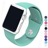 Piwjo Silicone Apple Watch Band and Replacement Iwatch Bands Series 1, Series 2 (Mint Green, 38mm S/M)