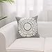 HWY 50 Grey Gray Decorative Throw Pillow Covers 18x18 Inch (1 Piece), Modern Embroidered Cotton Farmhouse Cushion Cover Pillow Case for Couch Living Room Bed Sofa, Sunflower