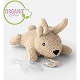 Organic Pacifier Holder with Orthodontic Infant Pacifier &amp; Microwaveable Soothie &amp; Natural Teether &amp; Pacifier Clip - PureLittle Bunny: Organic Pacifier Animal Stuffed with Natural Material