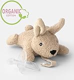 Organic Pacifier Holder- Orthodontic Baby Pacifier with Animal & Microwaveable Soothie & Natural Teether & Pacifier Clip - PureLittle Bunny: Natural Pacifier Stuffed Animal Paci Plushies Binky Buddy