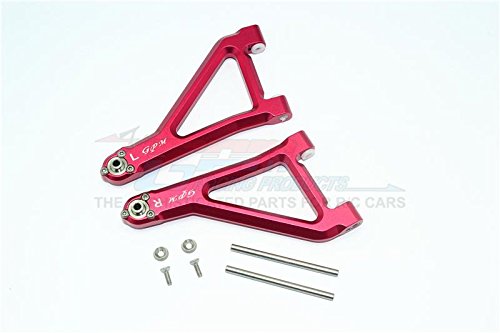 GPM For Traxxas Unlimited Desert Racer 4X4 (#85076-4) Upgrade Parts Aluminum Front Upper Suspension Arm - 8Pc Set Red
