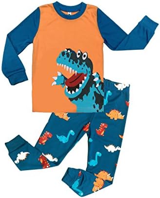 Ariamark Toddler Boys Pyjamas 100% Cotton Dinosaur Sleeping Wear,3-4years,Orange