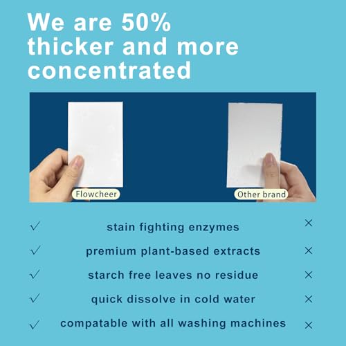 FLOWCHEER LAUNDRY DETERGENT SHEETS, 60 LOADS, CLOTHES WASHING SOAP STRIPS FOR COLD WATER, PLASTIC-FREE & SUSTAINABLE LAVENDER
