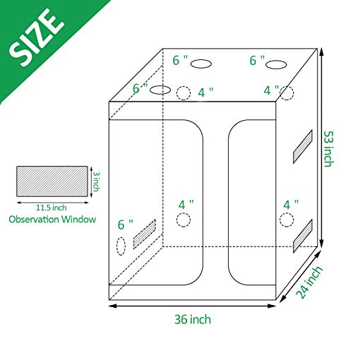 Lovinouse 2 In 1 Mylar Hydroponic Grow Tent 36 X 24 X 53 Inch Indoor Growing System With Observation Window Tool Bag Grow Tent Kit For Vegetables Flowers Pricepulse