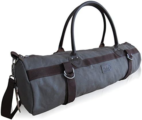 Yoga Mat Carrier Bag with Zippered Storage Pocket and Carrying Strap, Fits Standard and Thick Mats, including all sizes small, medium, Large, and XL (Gray)