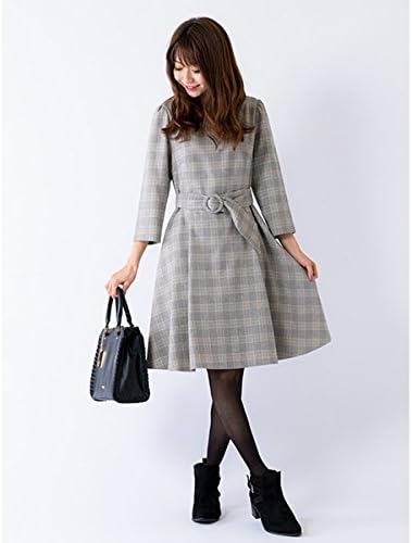 Amazon Co Jp Ldプライム Ld Prime グレンチェックワンピース 7l05 1000 ベージュ M ファッション