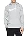 Nike Men's Hoodie Pull-Over Swoosh, Dark Grey Heather/White, Medium