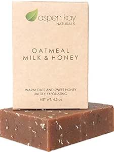 Oatmeal Soap Bar. With Organic Raw Honey, Goats Milk, Organic Shea Butter, Can Be Used as a Face Soap or All Over Body Soap. Exfoliating Soap. 4oz Bar.
