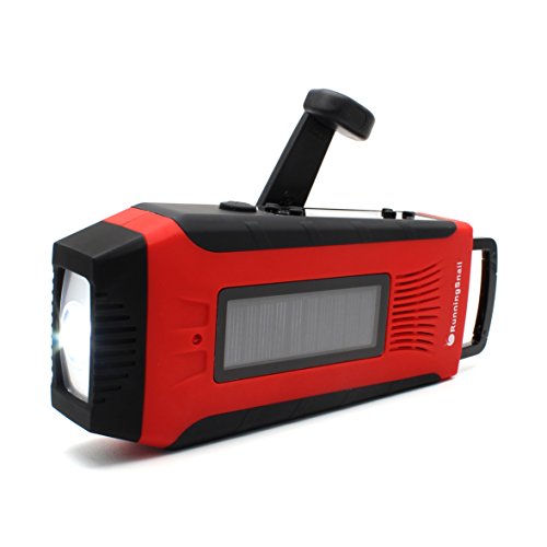 RunningSnail Multi-purpose Solar Digital Hand Crank AM/FM/NOAA Weather Radio, 1W Flashlight LED, 2000 mAh Power Bank