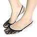 kilofly Lace Liner No Show Sling Back Socks with Forefoot Cushion [Set of 3 pairs] Black,One Size