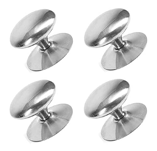 TERF® 35mm Traditional Polished Chrome Cabinet Door Knobs 35mm Chest Drawer Cupboard Kitchen Wardrobe Door Pull Handle Knobs with Fixing Screw for Home Office and Multi Use - Pack of 4