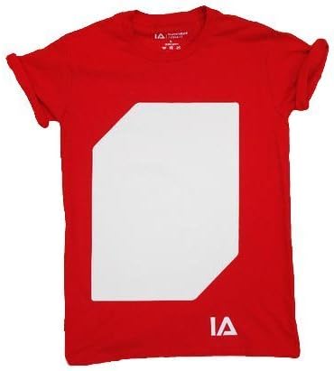 INTERACTIVE DRAW WITH LIGHT GLOW IN THE DARK T-SHIRT - Red (With White Panel),Adult,X-Large
