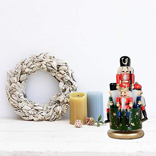 Owlhouse Wooden Nutcracker Doll, Decorative Christmas Ornament Crafts Puppets Music Box Holiday Decoration, Handmade Wood Handicraft Gift for Party Home Decoration Desktop Decor, A Good Gift