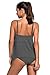 ZKESS Womens Swim Top & Bikini Bottoms Casual 2PCS Padded Swimwear Bathing Suit Large Size Grey