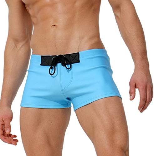 FDSD Man Swimsuit Men's Swim Trunk Solid Color Drawstring Quick Dry Low-Rise Sexy Soft Summer Shorts