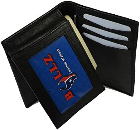 BullzGenuine Leather Bifold Mens Wallet 7 Credit Card 1 Id Window Black Men's Wallet