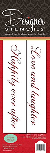 Designer Stencils C350 Love and Laughter Cake Stencils, Beige/semi-transparent