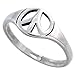 Sterling Silver Peace Sign Ring Dainty 5/16 inch wide, sizes 6 - 10