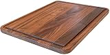 Extra Large Walnut Wood Cutting Board by Virginia Boys Kitchens - 18x24 American Hardwood Chopping and Carving Countertop Block with Juice Drip Groove