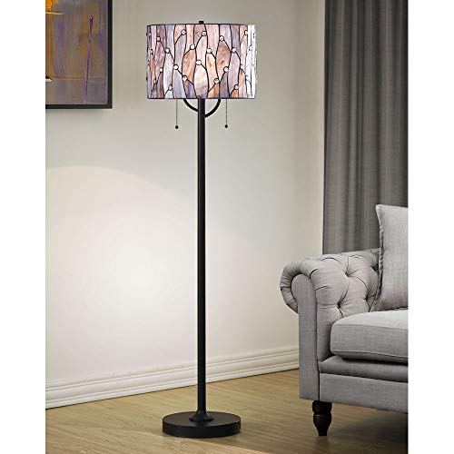 HOMEGLAM Vines Tiffany Floor Lamp, Tiffany Lamp, Floor Lamp - Green (Blue/Purple)
