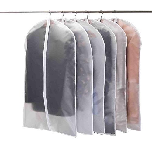 Niviy 6 x 60 x 100 cm Anti-Dust Waterproof Moisture Proof Zip Protective Covers for Shirt Suits/Coats (White)