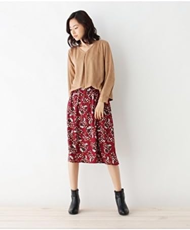 Amazon Co Jp シューラルー Shoo La Rue スェード調 花柄ドッキングワンピース 03 L ワインレッド 763 服 ファッション小物