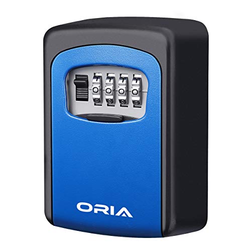 ORIA Key Storage Lock Box, 4 Digit Combination Lock Box, Wall Mounted