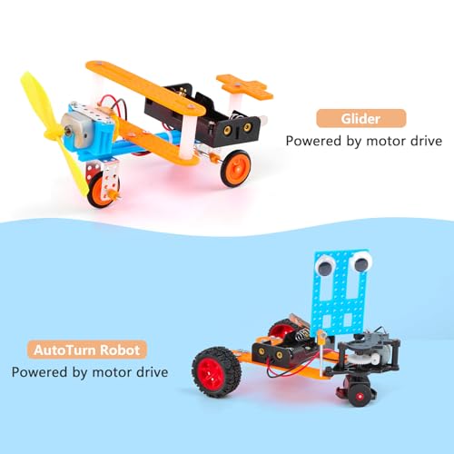 SCIENCE DIARY STEM Toy Robot Construction Kit for Children - Technology Experiments with Motor & Tools, Educational Toy for Building & Research, Gift for Boys & Girls for Birthday & Christmas