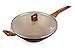 WaxonWare 12.5 Inch Non Stick Wok & Glass Lid Coated With Marbellous (A 100% PFOA & APEO Free German Non Stick Coating) - For Stir-Frying, Shallow Frying, Deep Frying & Braising