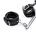 HOT TIME Sex Toy Leather Wrist Cuffs Ankle Cuffs Kit with Adjustable Silver Stainless Steel Metal Spreader couple Handcuffs BDSM