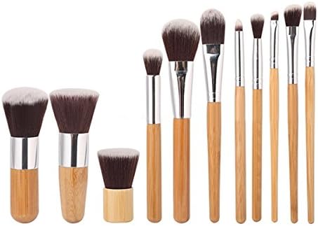MAANGE 11 Pcs Bamboo Handle Makeup Eyeshadow Blush Concealer Brush Set
